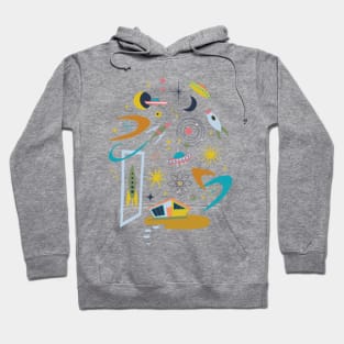 Midcentury Architecture in Space - Retro design by Cecca Designs Hoodie